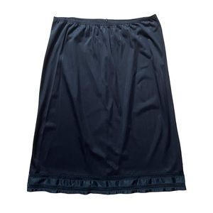 Classic Black A-Line Midi Slip Skirt Large Extra Large
